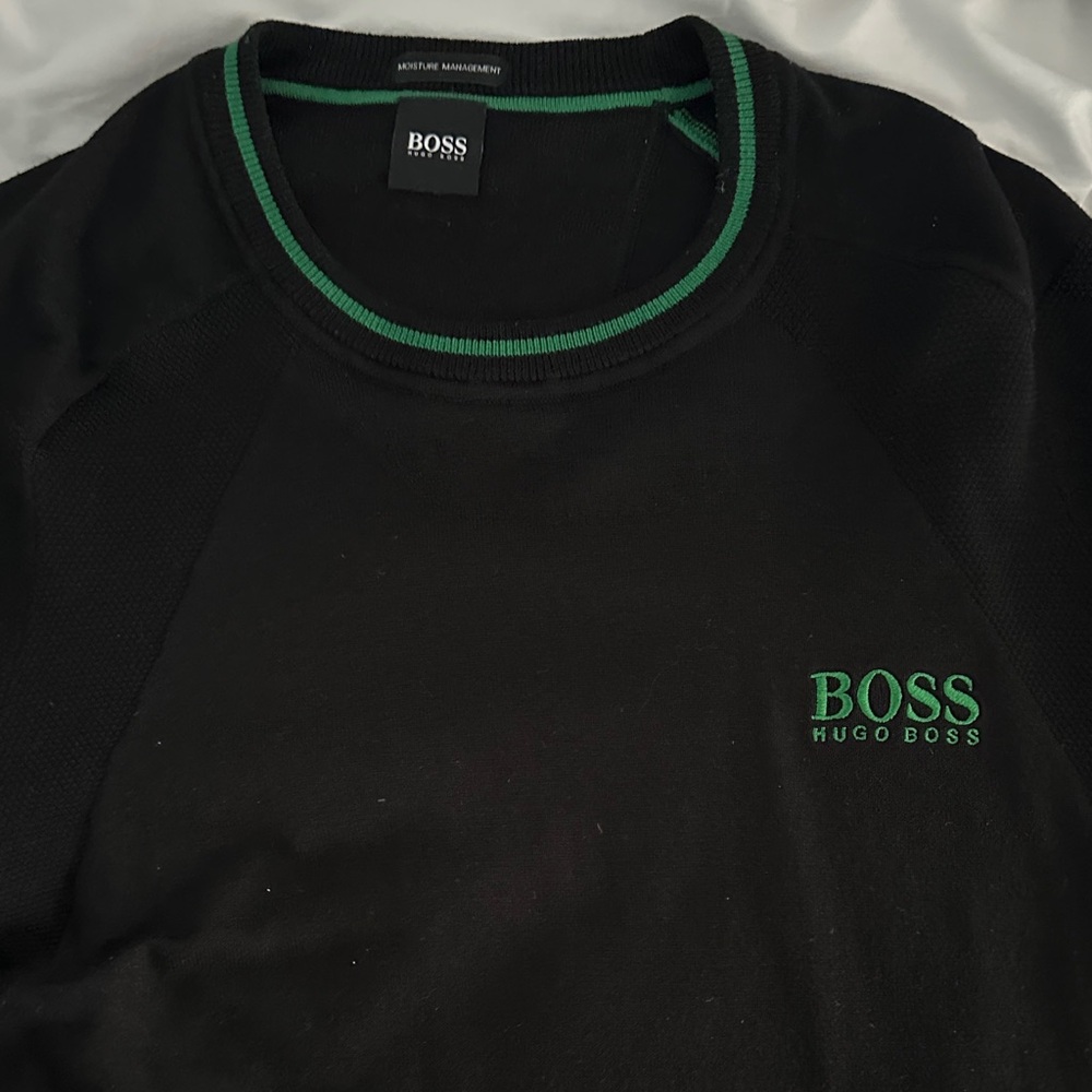 Hugo Boss Black Sweatshirt with Green Accents